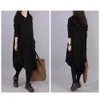 Lady Dress Stylish Casual Plus Size Spring Big Pocket Autumn Pure Color for Dating 240312