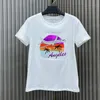 Modeontwerper gebreide shirts dames zomer korte mouw top met streep gemonteerde korte T -stukken 26382 26379 26616