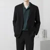 Lente Bruin Zwart Blazer Heren Slim Fit Mode Heren Jurk Jassen Zakelijke Formele Jassen Heren Kantoor Set Jassen S-3XL 240327