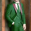 Ternos masculinos verde fino ajuste africano 3 peças terno de casamento italiano lapela pico personalizado noivo smoking 2024 masculino negócios fashon