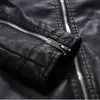 2023 Autumn New Men's Casual Fi Stand Collar Slim PU Leather Jacket Solid Color Leather Jacket Men Anti-wind Motorcycle 5XL S4y6#