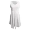 Sukienki swobodne wiosna letnia sukienka z czołgiem żeńska u solidna plisowana biała damska bez rękawów Slim Fit Vestidos Modna Tunik