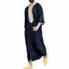 Mens Muslim Stripe Jubba Kaftan Dishd Thobe Saudi-arabische muslimische Kleidung Lg Sleeve Maxi Robe New Caftan Dubai Robe A50 K14B #