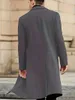 Abrigo de hombre Sólido Fleece Solapa Fi Elegante LG Abrigo Clásico Elegante Busin Abrigo Tallas grandes para ropa de hombre p6hg #