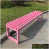 Camp Furniture Custom Cyber ​​Celyous Pink Ryggstöd Parkstol Utomhusbänk Shop Mall Rest Solid Wood Stool Courtyard Iron Art Drop DHJ61