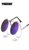 Ретро солнцезащитные очки в стиле стим-панк, круглые металлические оправы, солнцезащитные очки в стиле стимпанк для женщин и мужчин, брендовые дизайнерские очки UV4002021676