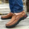 Fitness Shoes Genuine Leather Hiking Men Wide Foot Size 50 Casual Loafers Waterproof Sport Sneakers Flat High Quality Male Footwear Boat