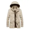 Mens grueso cálido militar carga abrigo hombre chaqueta invierno casual cott acolchado parkas masculino multi-bolsillo sudaderas con capucha hombres parka t7np #