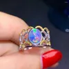 Klusterringar kjjeaxcmy fina smycken naturliga opal 925 sterling silver män kvinnor ring stöd test utsökta