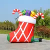 Giant Inflatable Christmas Stocking for Outdoor decoration Blow Up Gift Display For Holiday event use001