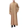 メンズカジュアルシャツイスラム教カフタンイスラム教徒の男性衣服ゆるい男性サウジアラビア長袖マキシドレスイスラムドレスアラブカフタンドバイローブ