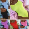 Womens Swimwear Tecido Crinkle Pano Ondulado Strip Bikini Candy Color Swimsuit para Mulheres Fluorescente Plissado 230425 Drop Delivery Vestuário OTXD6