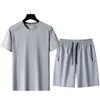 Zomer Zwart Wit Trainingspakken Voor Heren Set Mouwen T-shirt Shorts Sportkleding Merk Sportpak Oversize 5XL 240322