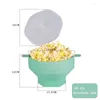 Skålar mikrovågsugn hemlagad popcorn skål lätt förvaringskvalitet silikon hink blå hälsa och freden grå röd