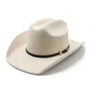 Mężczyźni Women Western Cowboy Hat with Belt Winter Autumn Church Jazz elegancki cowgirl sombrero czapki 240327