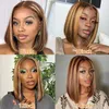 Glueless Highlight Wig Human Hair Straight 13x4 Lace Front Human Hair Wigs Ombre Honey Blonde Middle Part Lace Frontal Wigs