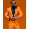 Plus la taille orange hommes mariage smokings 2 pièces pantalons costumes fête bal veste busin porter traje hombre O0xf #