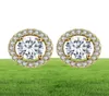 Stud moda lujo 925 cristales de plata de rovskis 6mm pequeños pendientes de circón para mujeres regalo de Navidad joyería coreana 4874072