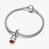 Czerwony Renifer Dangle Charm Pandoras 925 Srebrny Srebrny luksusowy urok zestaw Bransoletka Making Charms Designer Naszyjnik Oryginalny pudełko Najwyższa jakość hurtowa