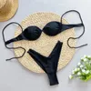 Dames Badmode Wit Zwart Push Up Bikini Set 2 Stuks Zwempak Voor Vrouwen Sexy Bikini 2024 Lage Taille Baden Beachwear