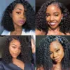 Perruque Bob Lace Frontal Wig crépue bouclée sans colle, cheveux courts bouclés, 13x4, 100% cheveux humains, 180% brésiliens, prêts à porter, pour femmes