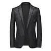 FI Herrens avslappnade butiksbusin Blazer Persaliserad mönstrad Design Evening Dr Suit Male Slim Fit Blazers Jacketrock H0sn#