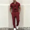 new Mens Rompers Pants Casual Loose One-piece Suit Overalls Fi Short Sleeve Jumpsuit Streetwear Men Ropa De Hombre n7k2#