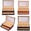 Jewelry Pouches Bags 24 Slots Wooden Fountain Pen Display Case Luxury Topped PU Leather Case Organizer266b