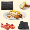 Meibum 3 typy Heatresant Black and Oddychające Puff Bakeware Formy silikonowe narzędzia do pieczenia ciasteczka Eclair Cookie