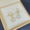 Dangle Ohrringe 2pairs Elegant Opal Ohrring für Frauen Perlenohr Ohr Stud Koreaner Mode Schmuck Hochzeitsfeier Geschenkgroßhandel Großhandel