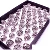 Anneaux de bande 50pcs Skl squelette gothique alliage gros style punk pour hommes livraison directe bijoux anneau otkp3