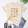 女性のTシャツ食べるあなたの水Tシャツ面白い野菜ギフトTシャツCamisetaかわいい女性ベジタリアングランジグラフィックTシャツトップ5xl