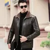 yxl-605 Natural Leather Jacket Men's Plus Size Fur All-in-One Casual Jacket for Autumn and Winter P4Fg#