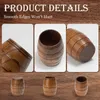 Mugs 2 Pieces Classical Wooden Tea Cups Barrel Shaped Beer Mug For Coffee Drinks Milk Wine 210Ml