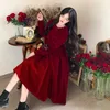 Large Size Womens New Years War Robe Red Dress Bow Tie Detachable Toasting Suit High-end Feel Back Door Skirt