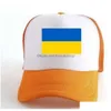 Праздничные шапки 2022 50 шт./быстрый синий желтый украинский флаг Adt Детские молодежные бейсбольные кепки Ukraine Support I Stand With Casual Sp Dhdxc