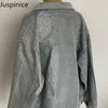 Herbst Winter Hot Diamd Denim Jacken Mantel Fi Paar Revers Casual Lose High Street Nische Jacke Männliche Kleidung S0HN #