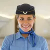Basker flygvärdens hattar kände att stewardess caps kvinnor flygbolag cosplay flygvärdinna hat pilot kapten kostym