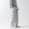 Specyke Summer Men's Cargo Pants Korean Solid Multi-Pockets Proste spodnie Męskie Hip Hop Street Elastic Talia Lose Spodle K7wl#
