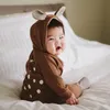 Combinaisons bébé garçon fille infantile cerf 3D oreille à capuche chaud hiver automne à manches longues combishort barboteuse combinaison vêtements tenue livraison directe dhmwy