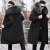 Cappotto caldo spesso Cappotto invernale da uomo Cappotto Parker da uomo medio e Lg Pelliccia in una giacca di pelliccia termica Fodera staccabile da uomo 24Rp #