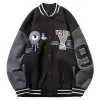 Autumn and Winter Men Letter broderi varsity jackor japanska smala våren basebolljacka kappa manliga casual fi kläder i6jo#