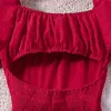 Vestidos da menina novo projetado clássico vermelho de manga curta vestido sem costas para meninas princesa vestido de menina elegante moda para 8-12ys crianças yq240327