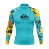 Zwemkleding voor heren Surfkleding voor heren Zwemmen Duiken T-shirts Strakke Rash Guard-zwemkleding met lange mouwen UV-bescherming Strandzwempak Tops 24327