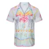 Polo Casa Blanca Mens T Shirt Långvarig tillgänglighet av korta ärmskjorta Hawaiian Beach Travel Fashion Floral Shirts Half ärmskjortor Skjortor