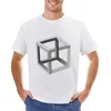 メンズタンクトップは、エッシャーのキューブTシャツブラックスのかわいいグラフィックデザイナーTシャツ男性を吹く心を吹き飛ばします