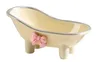 Cartoon Bathtub Shape Holder with Drain Dish Non-slip Drain Soap Dish Easy Cleaning Soap Saver Dry Stop Tray Creative Sucker 240313