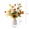 Bouquet de fleurs artificielles décoratives, ensemble de Vases blancs, décoration de maison, événement, fête, Art, bricolage, cadeau pour ami