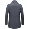 winter Men Slim Fit Wool Trench Coats Fi Middle Lg Outerwear Mens Double Collar Zipper Solid Color Casusal Woolen Coats A913#