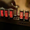 Столы стола часы Nixie Glow Tube Clock Светодиодные деревянные столик цифровые часы винтажные роскошные современные RGB Creative Electronic Desktop Pired Creative24327